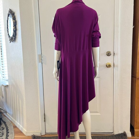 Norma Kamali Raspberry All In One Hi-Low Dress Sz LR - Picture 4 of 15